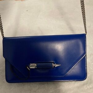 Mackage Electric Blue mini Zoe Leather wallet /Crossbody with Arrow Accent